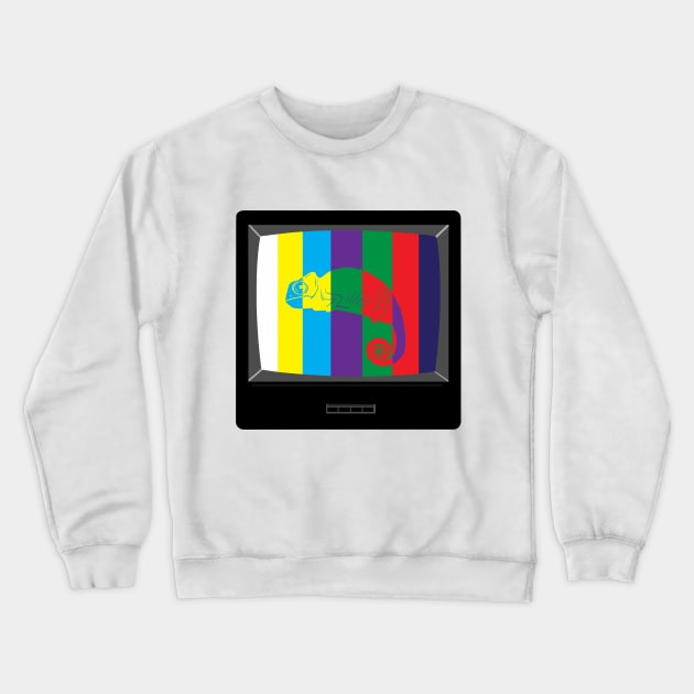 Chameleon TV Error Crewneck Sweatshirt by alexgrigorasart